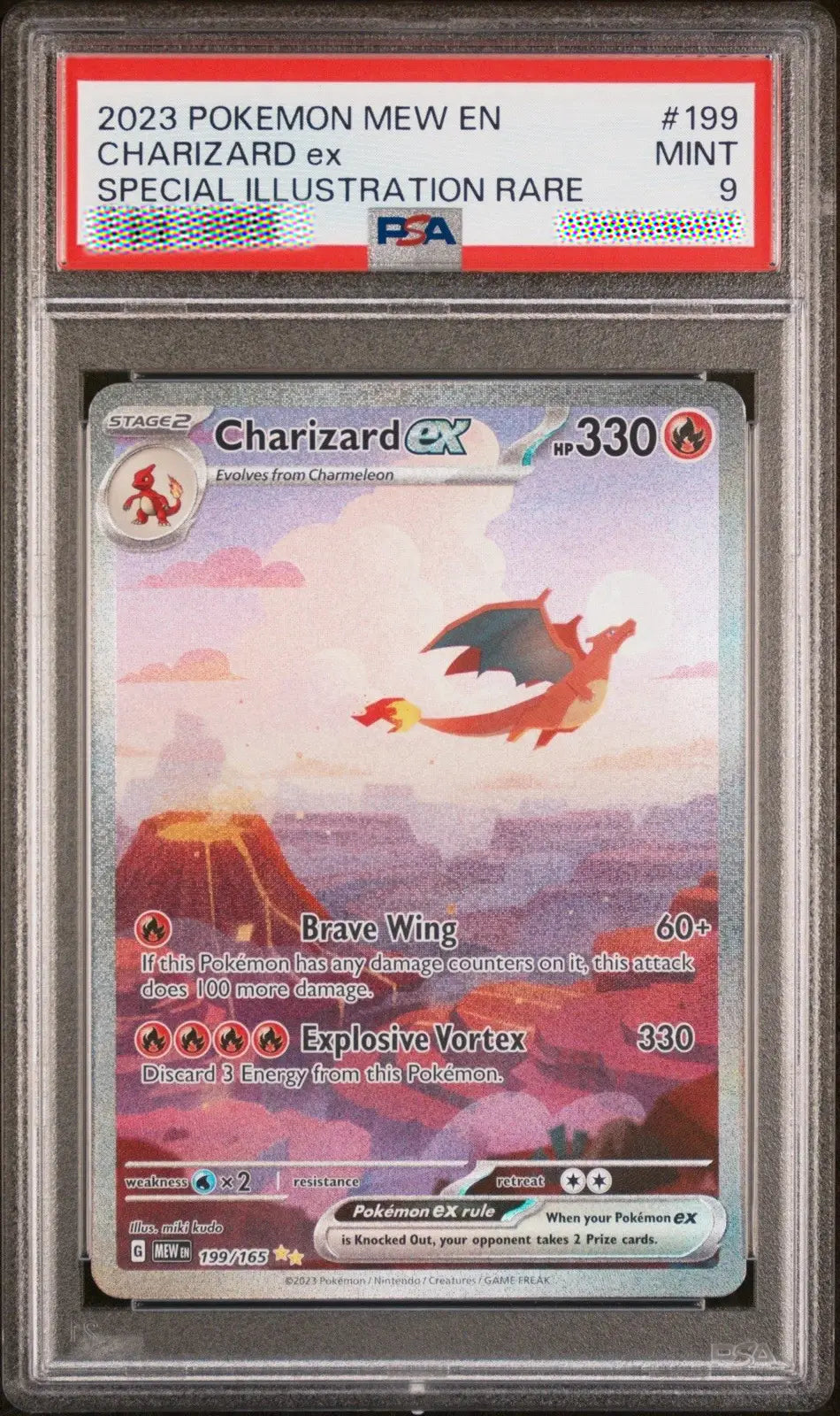 PSA 9 MINT 2023 Pokémon 151 Charizard ex 199/165 Special Illustration Rare (SIR)