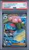 A graded Pokémon MEGA VENUSAU R ex ultra rare MEG EN card, PSA 9 Mint, inside a clear plastic grading slab. The card features a blue Venusaur with pink flowers and green leaves, with a red PSA grading label at the top.