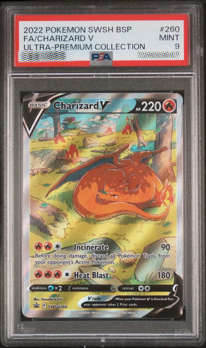 PSA 9 MINT Pokémon TCG Charizard V Black Star Promo SWSH260 English