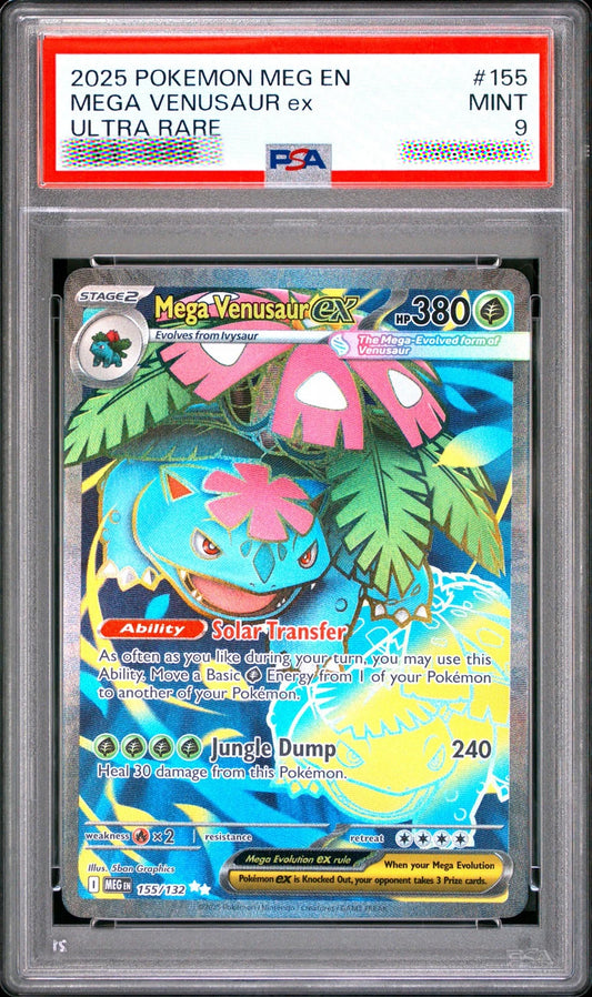 PSA 9 Mega Venusaur ex 155/132 Ultra Rare Mega Evolution Pokémon Card