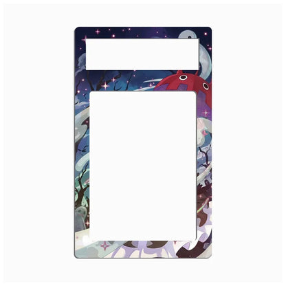 A decorative picture frame with a dark fantasy illustration featuring a red dragon, a full moon, and a starry night sky, shown on a plain white background.