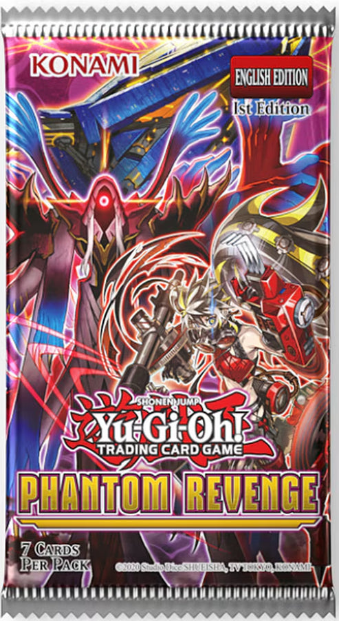 Trading card game pack featuring Yu-Gi-Oh! with 'Phantom Revenge' theme