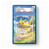 A graded Pokémon trading card in a blue PSA slab, showing a Pikachu card with a PSA slab label at the top. The slab is photographed on a clean white background.