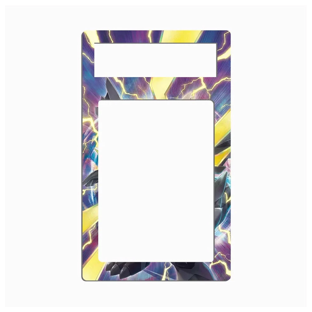 A rectangular light switch plate cover featuring a vibrant, abstract lightning design in purple, yellow, blue, and black, shown on a plain white background.