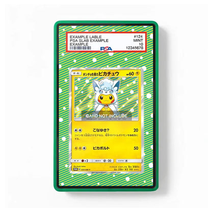 A green PSA slab containing a Pokémon TCG card, with the PSA label visible at the top. The slab is photographed against a clean white background.