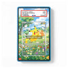 A PSA graded protective slab containing a Pokémon card, shown against a plain white background. The slab has a blue border and a printed example label at the top with PSA branding and grading details.