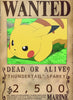 Pikachu Thunder Wanted Poster Cute Anime Wall Art - PokeTCG