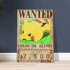 Pikachu Thunder Wanted Poster Cute Anime Wall Art - PokeTCG