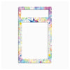 A rectangular picture frame with a colorful pastel geometric border and a star motif, shown on a plain light gray background.