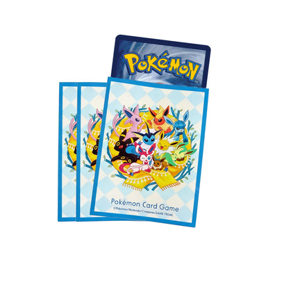 Official Pokémon Center 2024 collection artwork featuring Eevee and all eight Eeveelutions—Vaporeon, Jolteon, Flareon, Espeon, Umbreon, Leafeon, Glaceon, and Sylveon—in a vibrant, high-quality design.