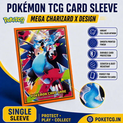 Pokémon Center: Mega Charizard X Individual Card "Single Sleeve"- PokeTCG.in