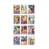 A set of 12 colorful Pokémon trading cards arranged in a 3-by-4 grid on a plain white background.