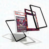Trading card with protective sleeves on a white background
