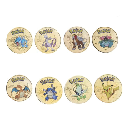 Pokémon anime themed golden collectible metal coin