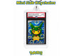 A collectible Pokémon TCG mini slab keychain featuring a graded Pokémon Wear Prichu card inside a clear plastic holder with a hanging loop, shown on a white background with 'Mini Slab Keychains' text at the top and the Pokémon logo at the bottom.
