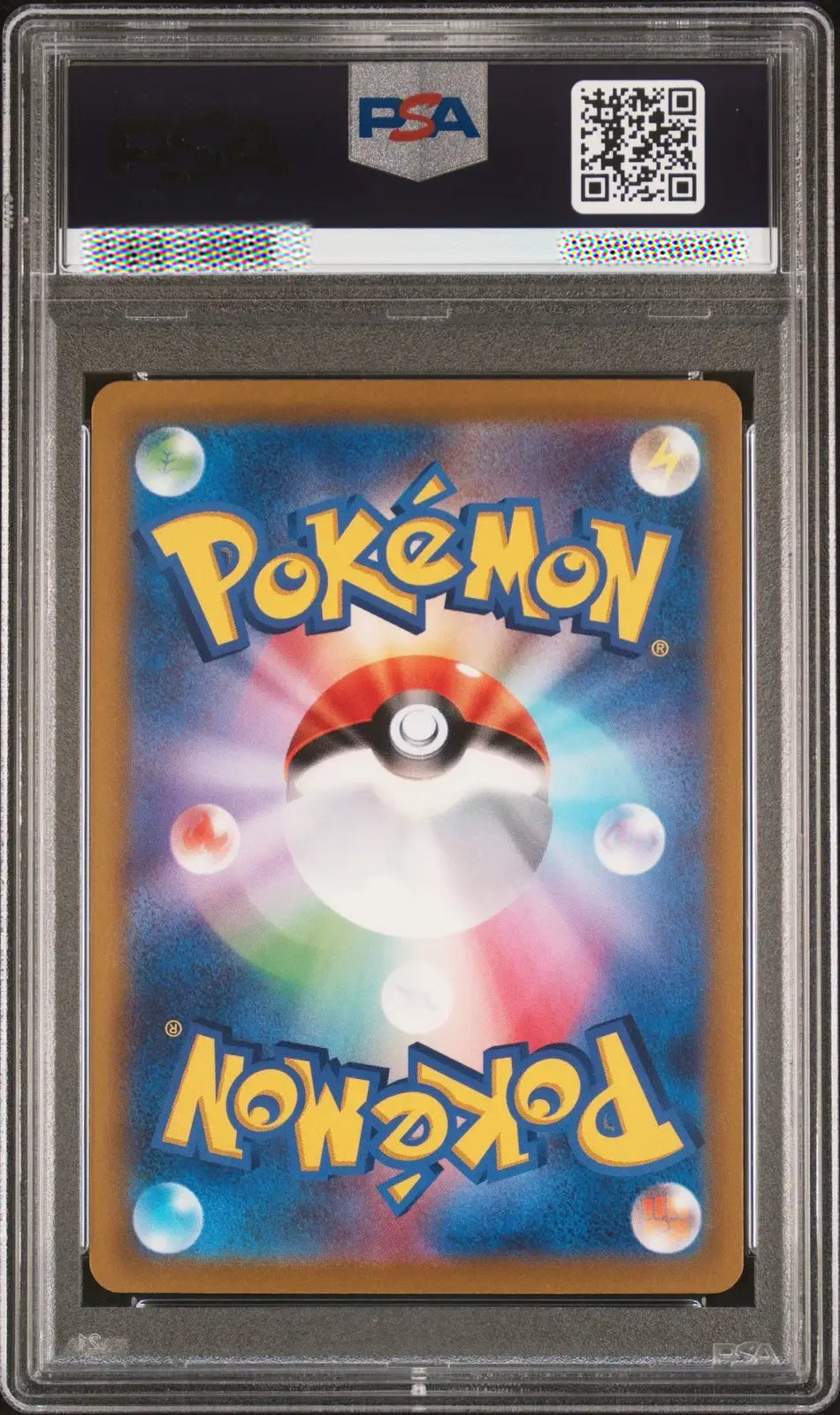 Pokémon trading card in a protective case with FSA logo