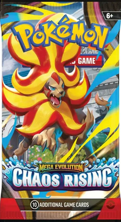 Pokémon card game pack featuring a Mega Evolution theme