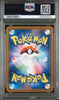Pokémon trading card in a protective case with a PSA logo above it.