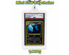 A clear acrylic keychain holder containing a graded holographic Umbreon Pokémon trading card, shown on a white background with 'Mini Slab Keychains' text at the top and a 'Pokémon' logo at the bottom.