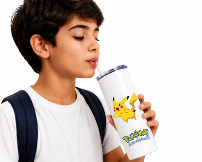 Pokémon Pikachu Tumbler Sipper – Electric-Type Pokémon Anime Stainless Steel Travel Cup
