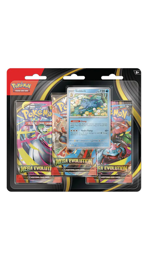 Pokémon TCG: Mega Evolution Three-Booster Blister Golduck (English Version)