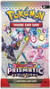 Pokémon Trading Card Game Prismatic Evolutions pack with colorful designs and text.