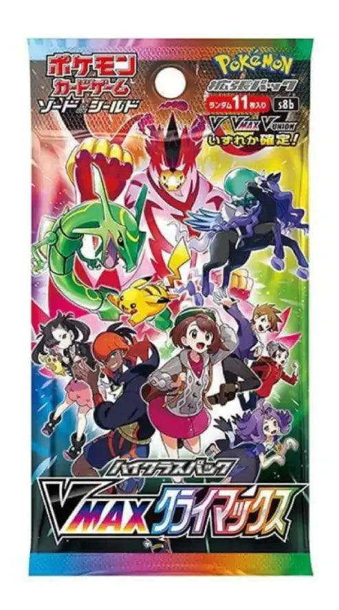 Pokémon trading card game booster pack with characters and colorful design