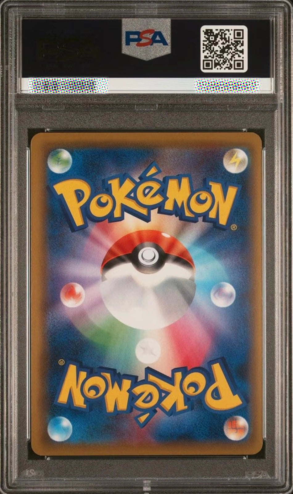 Pokémon trading card in a protective case with FSA logo