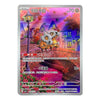 A Pokémon trading card featuring the character Karate Karate in a colorful village scene with houses, a bridge, flowers, and autumn leaves. The card has a silver border and visible Pokémon/Nintendo/Game Freaks copyright text at the bottom.