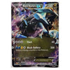 A holographic Pokémon trading card featuring Black Kyurem EX from the Basic set, with a black and blue creature illustration, purple lightning effects, and game text including 'Slash 60' and 'Black Ballista 200'.
