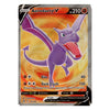 A single Aerodactyl V trading card from the Pokémon Basic set, featuring a purple dragon illustration on a yellow-orange background with game text and stats visible.