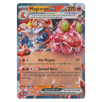 A single Pokémon trading card featuring Magcargo EX, with artwork of a pink crystalline creature and card text boxes visible against a plain light background.