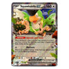 A single Pokémon trading card featuring Squawkabilly EX, shown against a plain white background. The card has a metallic silver border and displays artwork of the bird character in a forest setting, with text detailing its abilities and stats.
