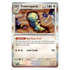 A single Pokémon trading card for Dudunsparce, shown against a plain light background. The card features artwork of a blue and yellow creature in a brown underground setting, with text including 'Ability Run Away Draw' and 'Land Crush 90'.