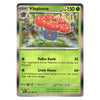 A holographic Pokémon trading card of Vileplume from the Silver Tempest expansion, featuring a blue flower character under large red mushrooms in a forest. The card has a green text box and is shown on a plain white background.