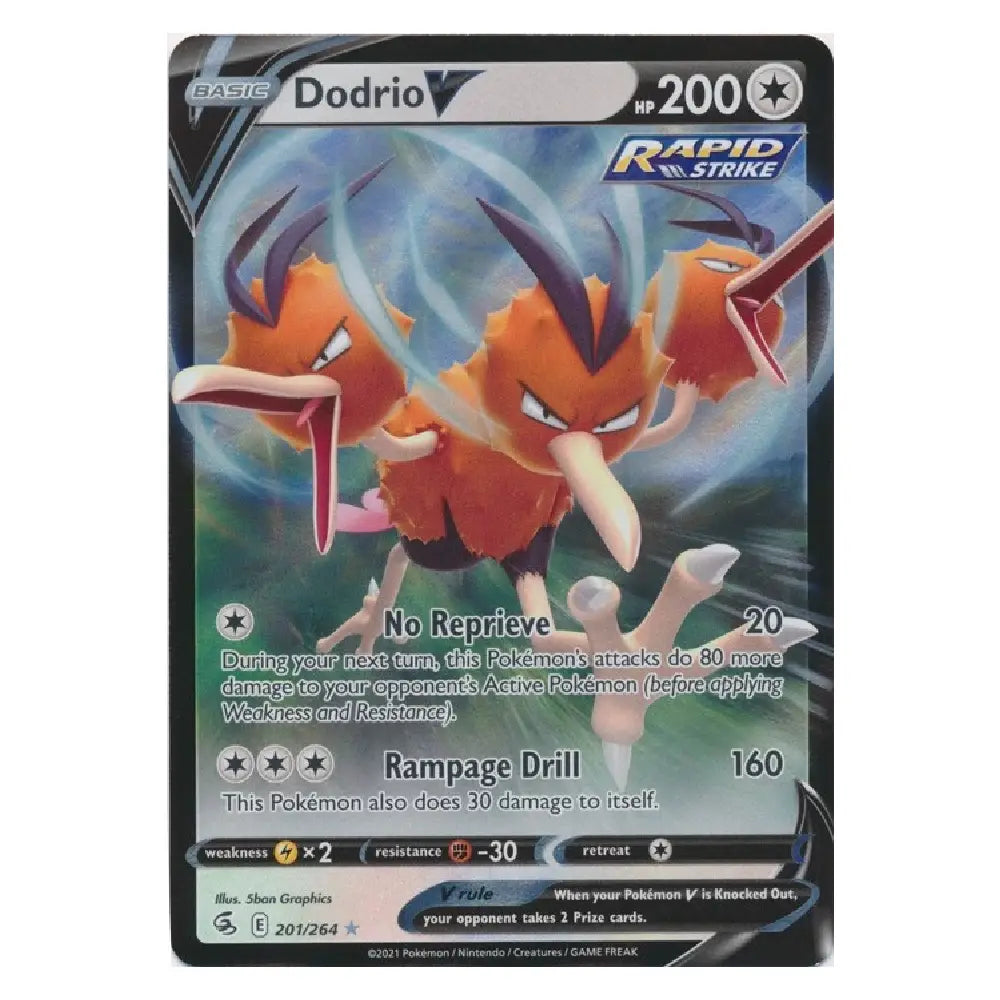 A single Pokémon trading card featuring Dodrio from the Basic set, with artwork of the orange bird-like Pokémon and game text visible on a plain light background.