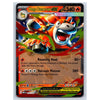 A holographic Pokémon trading card featuring Mega Camerupt EX, with colorful artwork of the creature, attack text, and a black border on a white background.