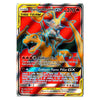 A single Pokémon trading card featuring Charizard and Braixen GX, with a red and black background and yellow border. The card includes attack text such as Brilliant Flare and Crimson Flame Pillar GX, and is photographed against a plain white background.