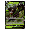 A single Pokémon trading card for Zarude V, shown against a plain white background. The card features artwork of the dark bird Pokémon, with green and black color scheme and visible text including 'Zarude V', 'HP 210', and move names 'Bind Down' and 'Jungle Rising'.