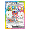 A single Pokémon trading card for Tatsugiri EX from the Tera expansion, featuring a colorful holographic card design with a white background and rainbow border effects.