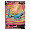 A single Pokémon trading card featuring Omastar V from the Basic set, with a colorful illustration of the creature in blue and gold against a pink striped background.