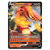 A single Pokémon trading card featuring Centiskorch V from the Basic set, with artwork of a red fire-type Pokémon surrounded by flames and the card interface elements visible.