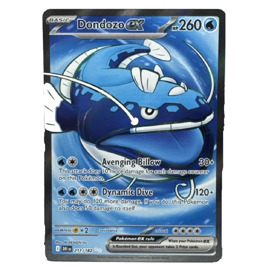 A single Pokémon trading card featuring Dondozo GX from the Basic set, with blue artwork of the Pokémon on a black card border and white background around it.