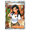 A single Pokémon trading card featuring the character Eri as a Supporter Trainer. The card has a metallic silver border, with the character illustrated in a white shirt and patterned skirt against a warm indoor background.