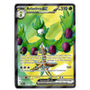 A single Pokémon trading card featuring Arbolivex, a Stage 2 Grass-type ex-Evolution from Dolly. The card has a black border, a green and yellow illustration of the character, and purple berries, with text detailing its abilities like 'Oil Salvo' and 'Aroma Shot'.