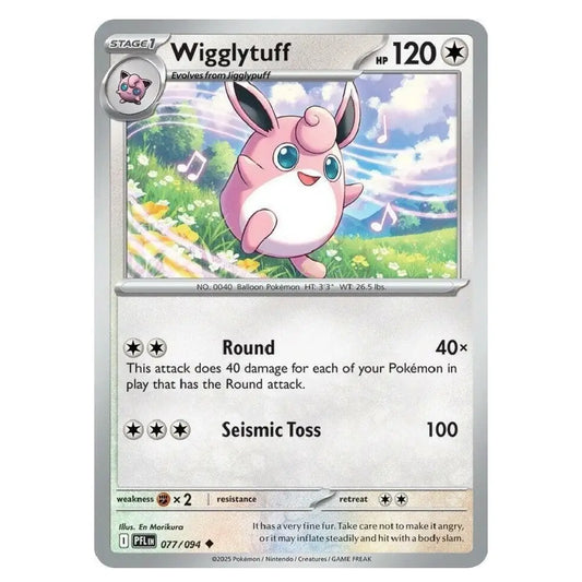 A Pokémon trading card featuring Wigglytuff, a Stage 1 Pokémon card with 120 HP, shown against a plain white background.