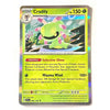 A holographic Pokémon trading card of Cradily from Liar Sharp, featuring a bright yellow-green card face with holographic rainbow reflections along the border.