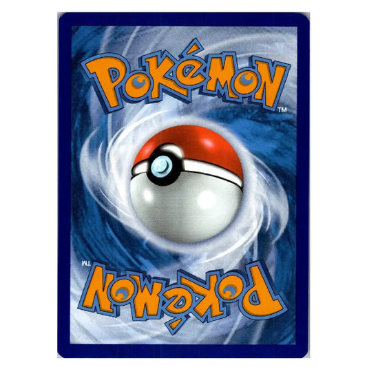 A Pokémon card deck box or package front featuring the Pokémon logo in orange at the top and bottom, with a red-and-white Poké Ball centered over a blue swirling background.