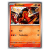 A single Pokémon trading card for Sizzlipede from the Basic set, shown against a plain white background. The card features an orange and red design with artwork of the character in a fiery mechanical scene.