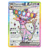 A single Pokémon trading card featuring Espeon EX, shown against a plain white background. The card has a holographic rainbow border and a white central illustration of Espeon surrounded by colorful gem shapes.